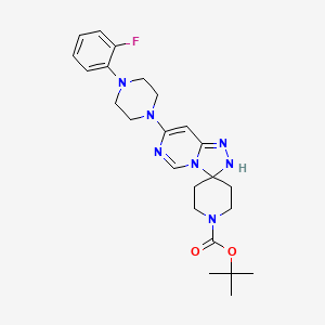 molecular formula C24H32FN7O2 B12501664 tert-butyl 7'-[4-(2-fluorophenyl)piperazin-1-yl]-1H,2'H-spiro[piperidine-4,3'-[1,2,4]triazolo[4,3-c]pyrimidine]-1-carboxylate 