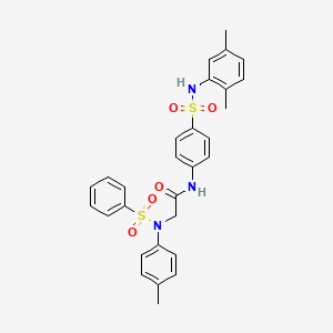 molecular formula C29H29N3O5S2 B12501675 N-{4-[(2,5-dimethylphenyl)sulfamoyl]phenyl}-N~2~-(4-methylphenyl)-N~2~-(phenylsulfonyl)glycinamide 