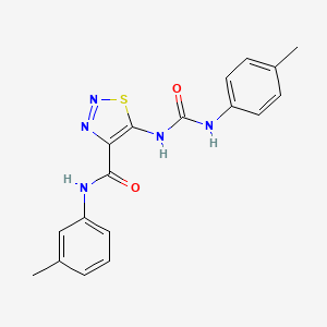 molecular formula C18H17N5O2S B12501680 N-(3-Methylphenyl)-5-{[(4-methylphenyl)carbamoyl]amino}-1,2,3-thiadiazole-4-carboxamide 