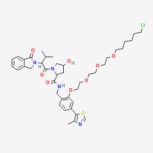 molecular formula C41H55ClN4O8S B12501697 N-({2-[2-(2-{2-[(6-chlorohexyl)oxy]ethoxy}ethoxy)ethoxy]-4-(4-methyl-1,3-thiazol-5-yl)phenyl}methyl)-4-hydroxy-1-[3-methyl-2-(1-oxo-3H-isoindol-2-yl)butanoyl]pyrrolidine-2-carboxamide 
