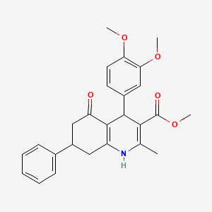 molecular formula C26H27NO5 B12501721 methyl 4-(3,4-dimethoxyphenyl)-2-methyl-5-oxo-7-phenyl-4,6,7,8-tetrahydro-1H-quinoline-3-carboxylate 