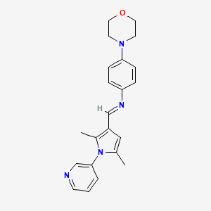 molecular formula C22H24N4O B12501733 N-{(E)-[2,5-dimethyl-1-(pyridin-3-yl)-1H-pyrrol-3-yl]methylidene}-4-(morpholin-4-yl)aniline 