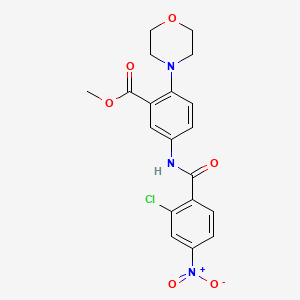 molecular formula C19H18ClN3O6 B12501756 Methyl 5-{[(2-chloro-4-nitrophenyl)carbonyl]amino}-2-(morpholin-4-yl)benzoate 