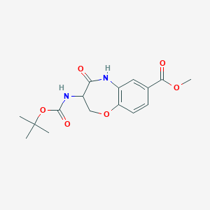 molecular formula C16H20N2O6 B12501769 methyl 3-[(tert-butoxycarbonyl)amino]-4-oxo-3,5-dihydro-2H-1,5-benzoxazepine-7-carboxylate 