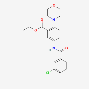 molecular formula C21H23ClN2O4 B12501783 Ethyl 5-{[(3-chloro-4-methylphenyl)carbonyl]amino}-2-(morpholin-4-yl)benzoate 