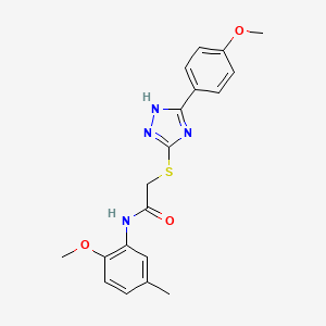 molecular formula C19H20N4O3S B12501793 N-(2-methoxy-5-methylphenyl)-2-{[5-(4-methoxyphenyl)-1H-1,2,4-triazol-3-yl]sulfanyl}acetamide 