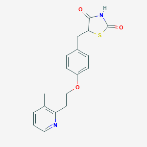 molecular formula C18H18N2O3S B125018 5-[[4-[2-(3-Methyl-2-pyridinyl)ethoxy]phenyl] methyl]-2,4-thiazolidinedione CAS No. 105355-33-7