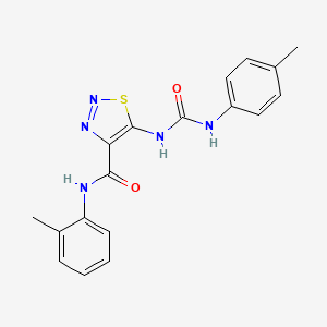 molecular formula C18H17N5O2S B12501841 N-(2-methylphenyl)-5-{[(4-methylphenyl)carbamoyl]amino}-1,2,3-thiadiazole-4-carboxamide 
