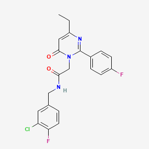 molecular formula C21H18ClF2N3O2 B12501852 N-(3-chloro-4-fluorobenzyl)-2-[4-ethyl-2-(4-fluorophenyl)-6-oxopyrimidin-1(6H)-yl]acetamide 
