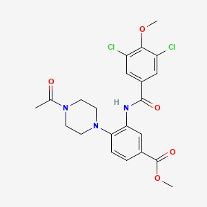 molecular formula C22H23Cl2N3O5 B12501868 Methyl 4-(4-acetylpiperazin-1-yl)-3-{[(3,5-dichloro-4-methoxyphenyl)carbonyl]amino}benzoate 