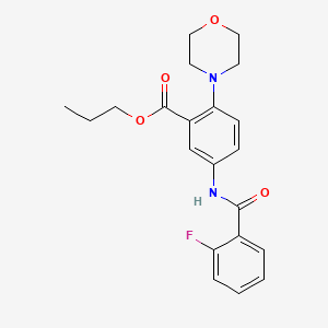 molecular formula C21H23FN2O4 B12501894 Propyl 5-{[(2-fluorophenyl)carbonyl]amino}-2-(morpholin-4-yl)benzoate 
