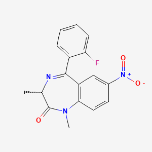 (S)-5-(o-fluorophenyl)-1,3-dihydro-1,3-dimethyl-7-nitro-2H-1,4-benzodiazepin-2-one