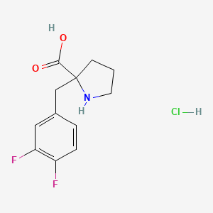 molecular formula C12H14ClF2NO2 B12502009 2-[(3,4-Difluorophenyl)methyl]pyrrolidine-2-carboxylic acid hydrochloride 