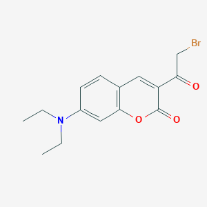 molecular formula C15H16BrNO3 B1250204 2H-1-Benzopyran-2-one, 3-(bromoacetyl)-7-(diethylamino)- CAS No. 88735-44-8