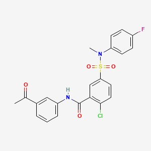 molecular formula C22H18ClFN2O4S B12502126 N-(3-Acetylphenyl)-2-chloro-5-(N-(4-fluorophenyl)-N-methylsulfamoyl)benzamide 