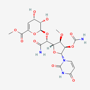 methyl (2S,3S,4S)-2-[(1R)-2-amino-1-[(2S,3R,4R,5R)-4-carbamoyloxy-5-(2,4-dioxopyrimidin-1-yl)-3-methoxyoxolan-2-yl]-2-oxoethoxy]-3,4-dihydroxy-3,4-dihydro-2H-pyran-6-carboxylate