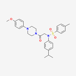 molecular formula C29H35N3O4S B12502177 N-{2-[4-(4-methoxyphenyl)piperazin-1-yl]-2-oxoethyl}-4-methyl-N-[4-(propan-2-yl)phenyl]benzenesulfonamide 