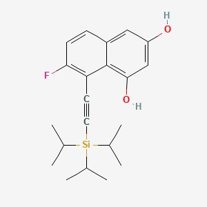 molecular formula C21H27FO2Si B12502247 7-Fluoro-8-((triisopropylsilyl)ethynyl)naphthalene-1,3-diol 