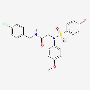 molecular formula C22H20ClFN2O4S B12502300 N-[(4-chlorophenyl)methyl]-2-[N-(4-methoxyphenyl)-4-fluorobenzenesulfonamido]acetamide 