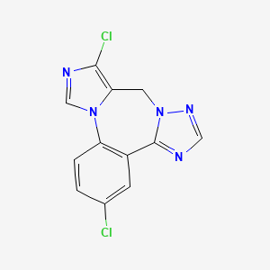 molecular formula C12H7Cl2N5 B1250231 5,15-Dichloro-2,4,8,9,11-pentazatetracyclo[11.4.0.02,6.08,12]heptadeca-1(13),3,5,9,11,14,16-heptaene 