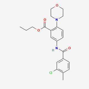 molecular formula C22H25ClN2O4 B12502329 Propyl 5-{[(3-chloro-4-methylphenyl)carbonyl]amino}-2-(morpholin-4-yl)benzoate 