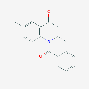 molecular formula C18H17NO2 B12502369 1-Benzoyl-2,6-dimethyl-2,3-dihydroquinolin-4-one 