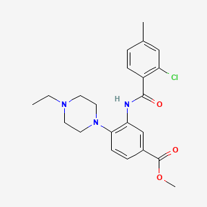 molecular formula C22H26ClN3O3 B12502373 Methyl 3-{[(2-chloro-4-methylphenyl)carbonyl]amino}-4-(4-ethylpiperazin-1-yl)benzoate 