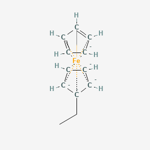 molecular formula C12H14Fe-6 B1250238 Cyclopentane;2-ethylcyclopenta-1,3-diene;iron 