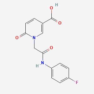 molecular formula C14H11FN2O4 B12502399 1-{2-[(4-Fluorophenyl)amino]-2-oxoethyl}-6-oxo-1,6-dihydropyridine-3-carboxylic acid 