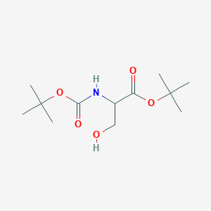 molecular formula C12H23NO5 B12502463 tert-Butyl 2-((tert-butoxycarbonyl)amino)-3-hydroxypropanoate 
