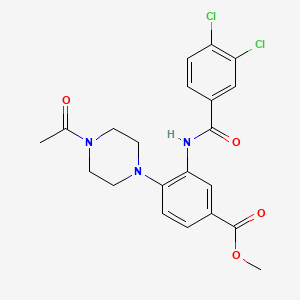 molecular formula C21H21Cl2N3O4 B12502548 Methyl 4-(4-acetylpiperazin-1-yl)-3-{[(3,4-dichlorophenyl)carbonyl]amino}benzoate 