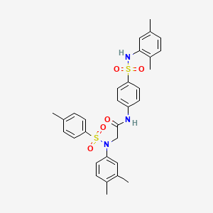 molecular formula C31H33N3O5S2 B12502550 N~2~-(3,4-dimethylphenyl)-N-{4-[(2,5-dimethylphenyl)sulfamoyl]phenyl}-N~2~-[(4-methylphenyl)sulfonyl]glycinamide 