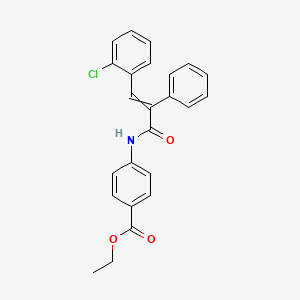molecular formula C24H20ClNO3 B12502599 Ethyl 4-[[3-(2-chlorophenyl)-1-oxo-2-phenyl-2-propen-1-yl]amino]benzoate CAS No. 732249-26-2