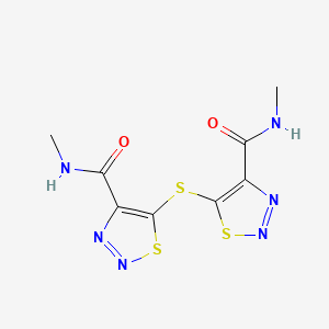 molecular formula C8H8N6O2S3 B12502619 5,5'-sulfanediylbis(N-methyl-1,2,3-thiadiazole-4-carboxamide) 
