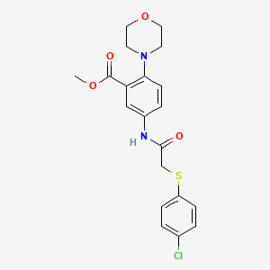 molecular formula C20H21ClN2O4S B12502634 Methyl 5-({[(4-chlorophenyl)sulfanyl]acetyl}amino)-2-(morpholin-4-yl)benzoate 