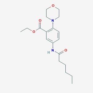 molecular formula C19H28N2O4 B12502653 Ethyl 5-(hexanoylamino)-2-(morpholin-4-yl)benzoate 
