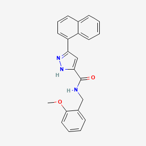 molecular formula C22H19N3O2 B12502663 N-(2-methoxybenzyl)-5-(naphthalen-1-yl)-1H-pyrazole-3-carboxamide 