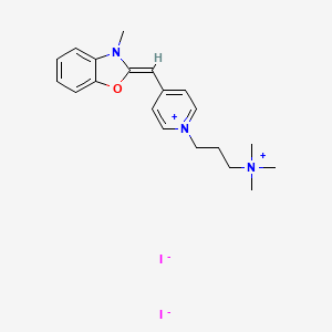 3-Methyl-2-((1-(3-(trimethylammonio)propyl)pyridin-4(1H)-ylidene)methyl)benzo[d]oxazol-3-ium iodide