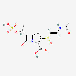 molecular formula C13H16N2O9S2 B1250276 3-[(E)-2-acetamidoethenyl]sulfinyl-7-oxo-6-(1-sulfooxyethyl)-1-azabicyclo[3.2.0]hept-2-ene-2-carboxylic acid 