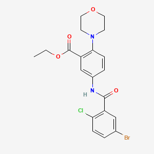 molecular formula C20H20BrClN2O4 B12502850 Ethyl 5-{[(5-bromo-2-chlorophenyl)carbonyl]amino}-2-(morpholin-4-yl)benzoate 