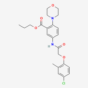 molecular formula C23H27ClN2O5 B12502851 Propyl 5-{[(4-chloro-2-methylphenoxy)acetyl]amino}-2-(morpholin-4-yl)benzoate 