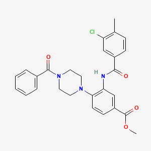molecular formula C27H26ClN3O4 B12502858 Methyl 3-{[(3-chloro-4-methylphenyl)carbonyl]amino}-4-[4-(phenylcarbonyl)piperazin-1-yl]benzoate 