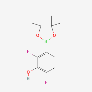 molecular formula C12H15BF2O3 B12502869 2,6-Difluoro-3-(4,4,5,5-tetramethyl-1,3,2-dioxaborolan-2-YL)phenol 