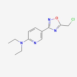 molecular formula C12H15ClN4O B12502871 5-[5-(chloromethyl)-1,2,4-oxadiazol-3-yl]-N,N-diethylpyridin-2-amine 