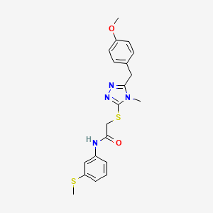 molecular formula C20H22N4O2S2 B12502887 2-{[5-(4-methoxybenzyl)-4-methyl-4H-1,2,4-triazol-3-yl]sulfanyl}-N-[3-(methylsulfanyl)phenyl]acetamide 