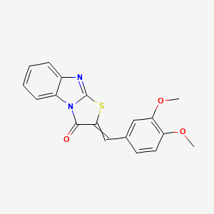 molecular formula C18H14N2O3S B12502902 2-[(3,4-Dimethoxyphenyl)methylidene]-[1,3]thiazolo[3,2-a]benzimidazol-1-one 