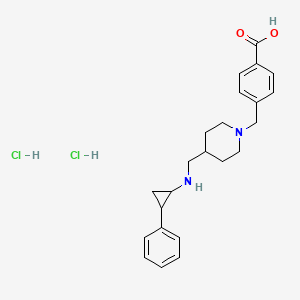 molecular formula C23H30Cl2N2O2 B12502906 4-[(4-{[(2-Phenylcyclopropyl)amino]methyl}piperidin-1-yl)methyl]benzoic acid dihydrochloride 