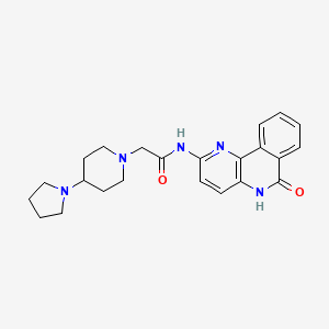 N-(6-oxo-5,6-dihydrobenzo[c][1,5]naphthyridin-2-yl)-2-(4-pyrrolidin-1-ylpiperidin-1-yl)acetamide