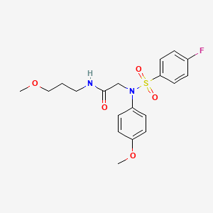 molecular formula C19H23FN2O5S B12502944 2-[N-(4-methoxyphenyl)-4-fluorobenzenesulfonamido]-N-(3-methoxypropyl)acetamide 