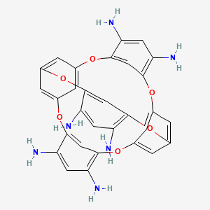 molecular formula C30H24N6O6 B12502952 4,6,16,18,31,33-Hexamino-2,8,14,20,29,35-hexaoxabicyclocalix[4]arene 